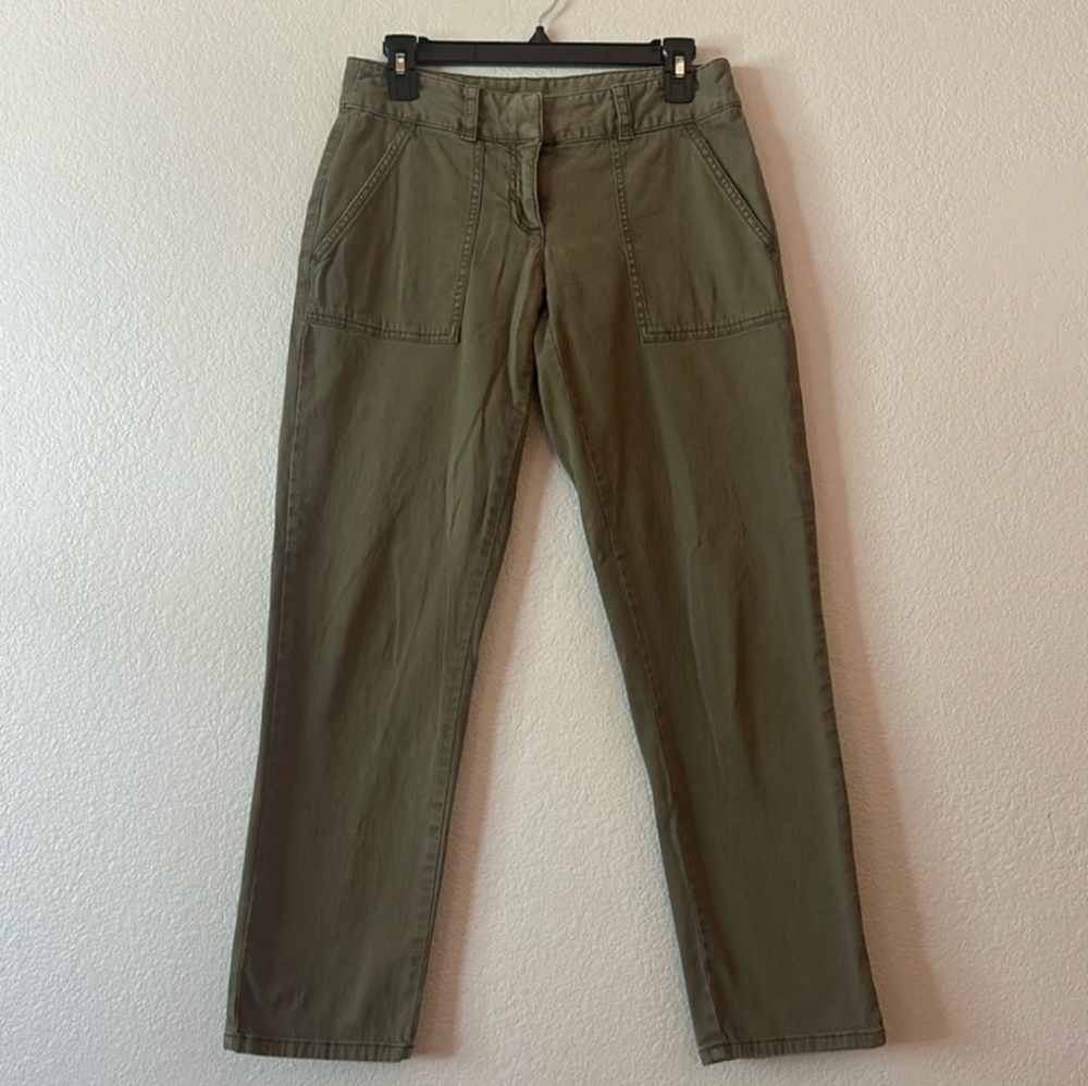 Army green casual ankle pants